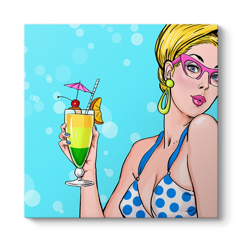 Pin Up Kızı Kokteyl Tablo - Model 3